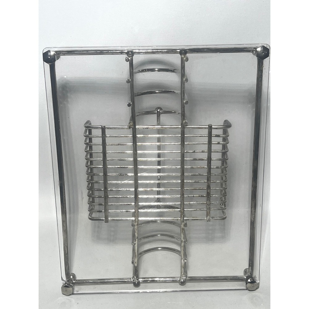 Vintage Davco Silverplate Flatware Caddy Acrylic Buffet Holder Hollywood Regency - Picture 3 of 9